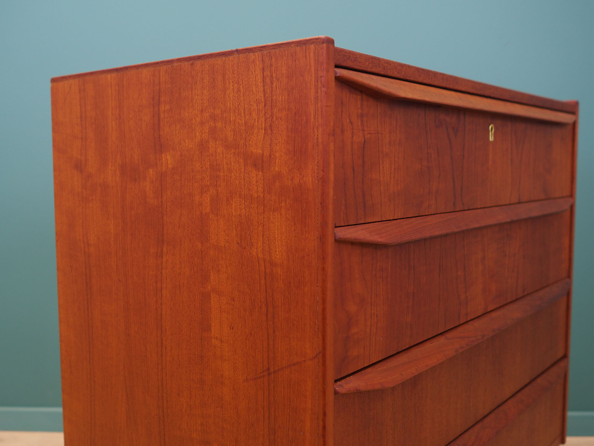 Teak chest of drawers, Danish design, 1970s, made in Denmark