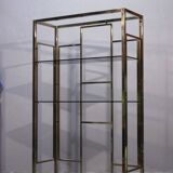 Post-modern shelf in gilded brass, Italy 1970s