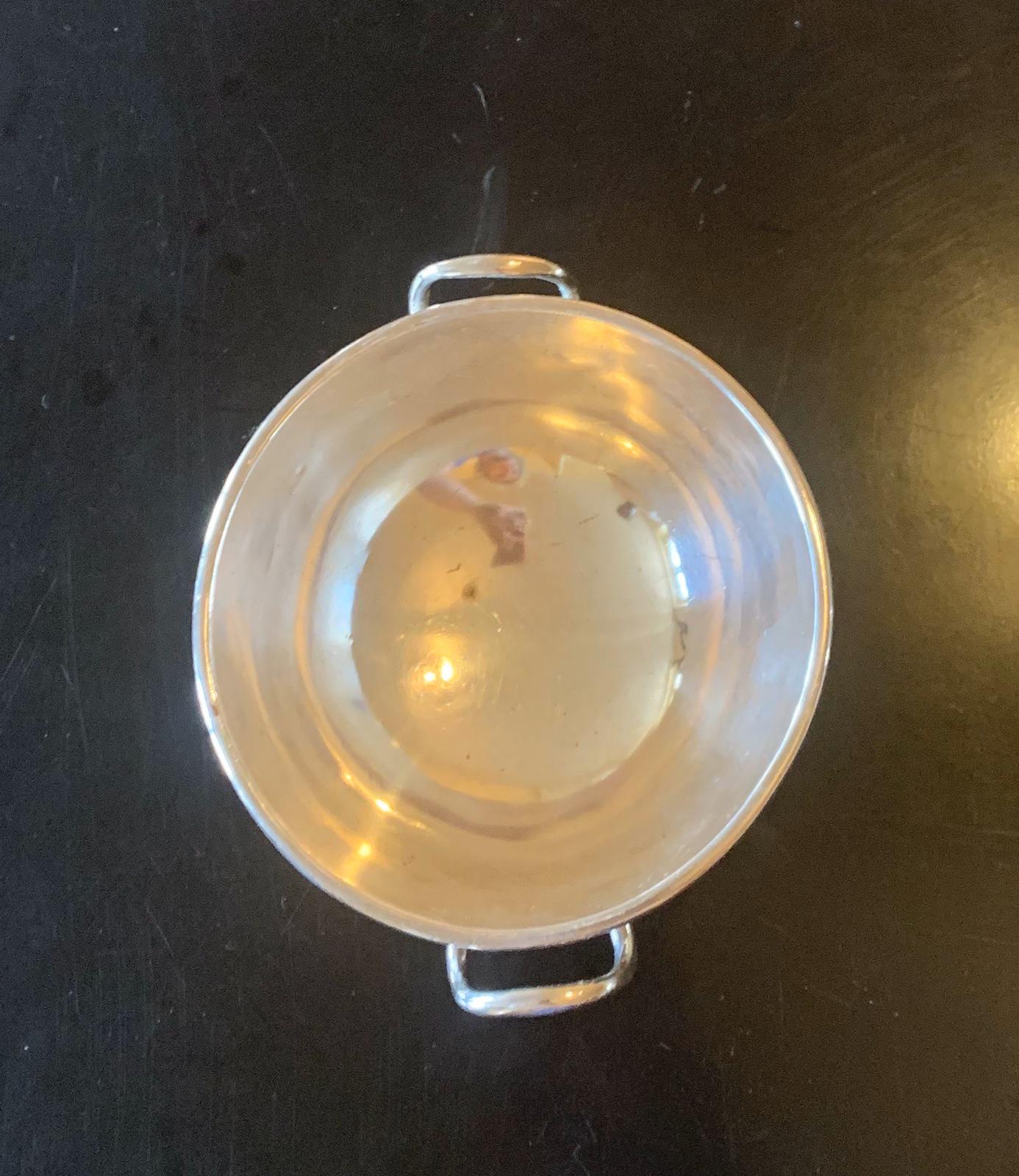 Silver metal bowl