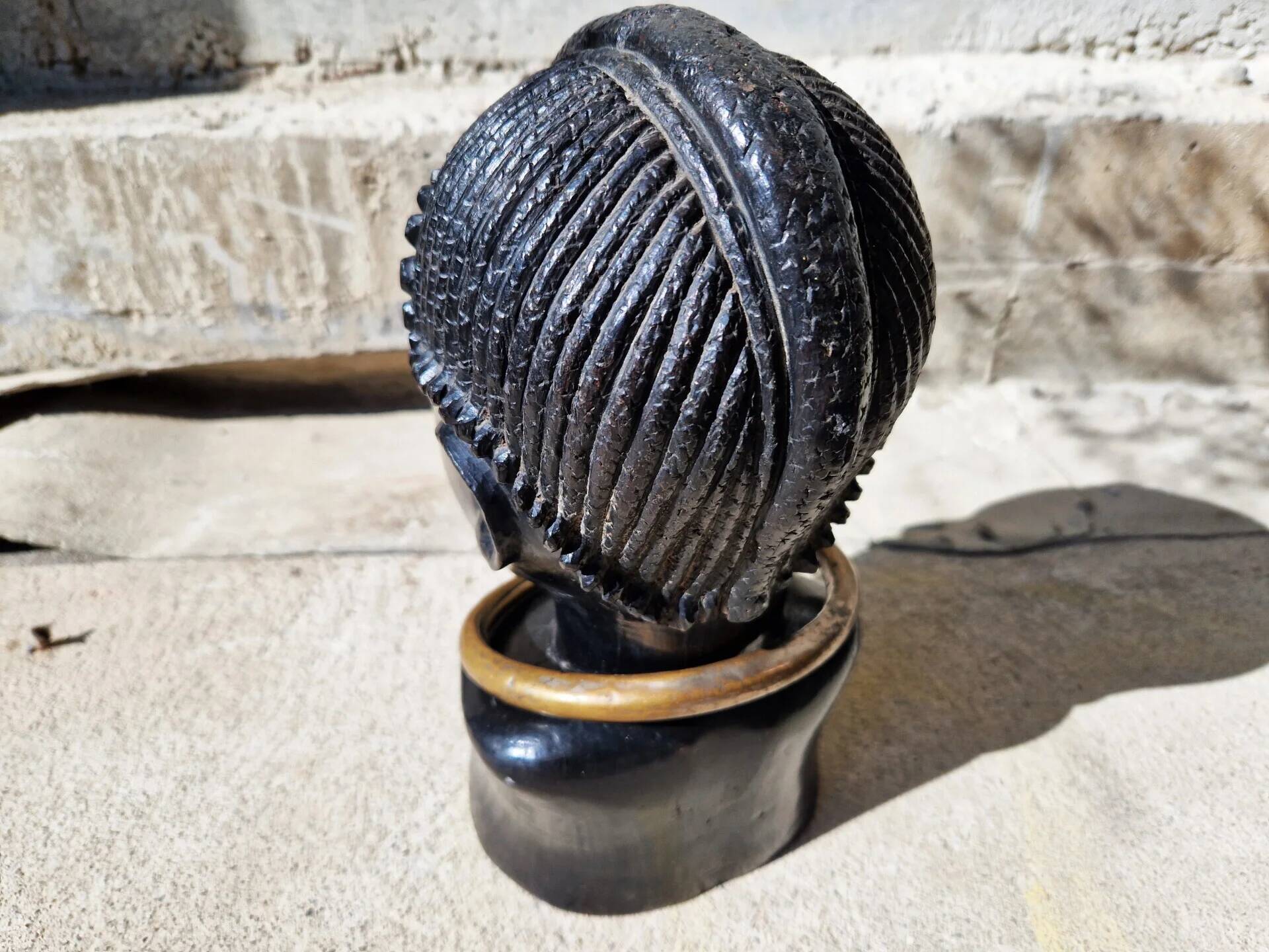 African tribal bust in ebony