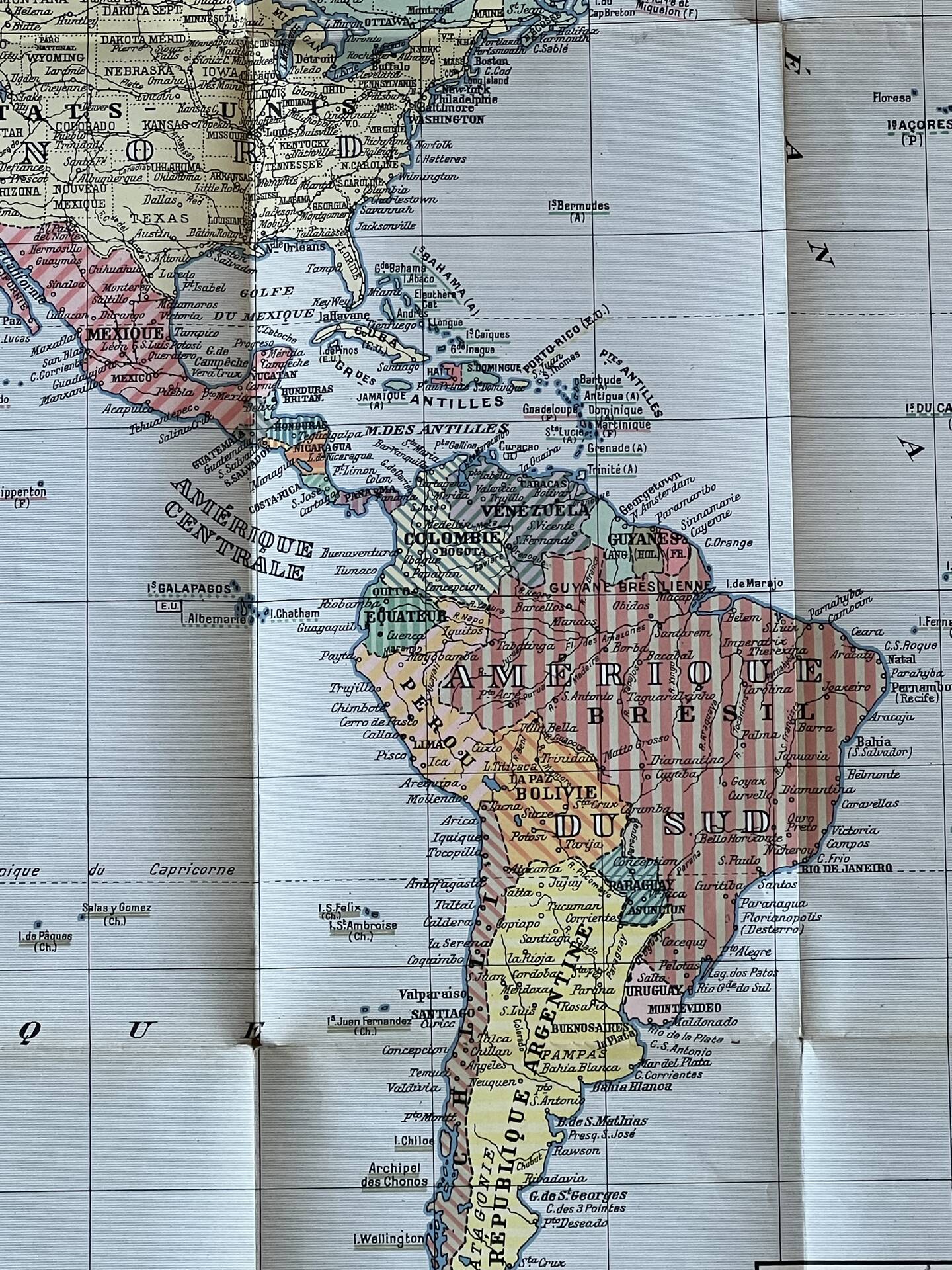 Very large Foldex world map - coloured world map 104x74cm
