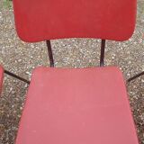 4 chairs metal skaï red, 1950
