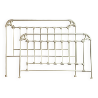 Bed 160 white wrought iron Irish handcrafted Celtic motifs