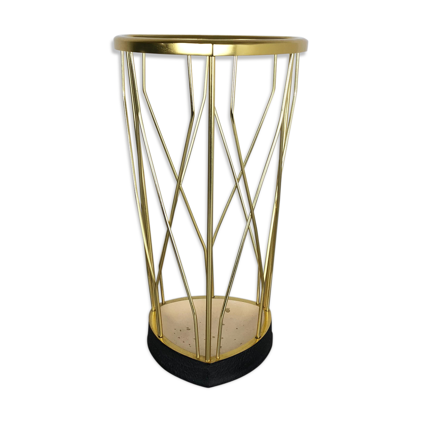 Midcentury metal brass modernist umbrella stand, Germany, 1950s