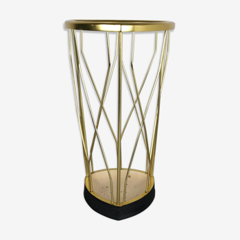 Midcentury metal brass modernist umbrella stand, Germany, 1950s