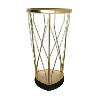 Midcentury metal brass modernist umbrella stand, Germany, 1950s