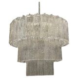 Large Chandelier in Murano Tronchi Glass from Venini, Italy, 1960s