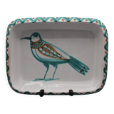 Large vintage ceramic dish depicting a bird - robert picault
