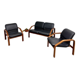 Design living room in black leather