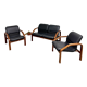 Salon design en cuir noir