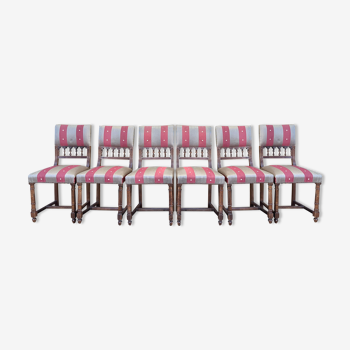 Suite de 6 chaises de style Henri II - Renaissance