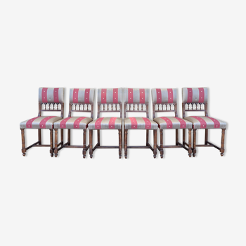 Suite of 6 Henri II style chairs - Renaissance