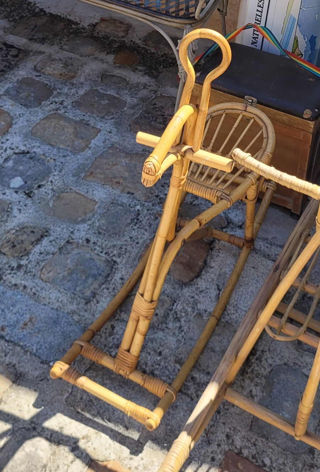 Rattan rocking horse