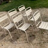 Six Tolix chairs 60s in their original paint with touch-ups
