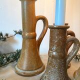 Stoneware candle holders x5