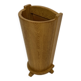 Porte-parapluie vintage en chêne, design de rangement minimaliste des années 60