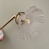 Vintage art deco frosted glass tulip wall light