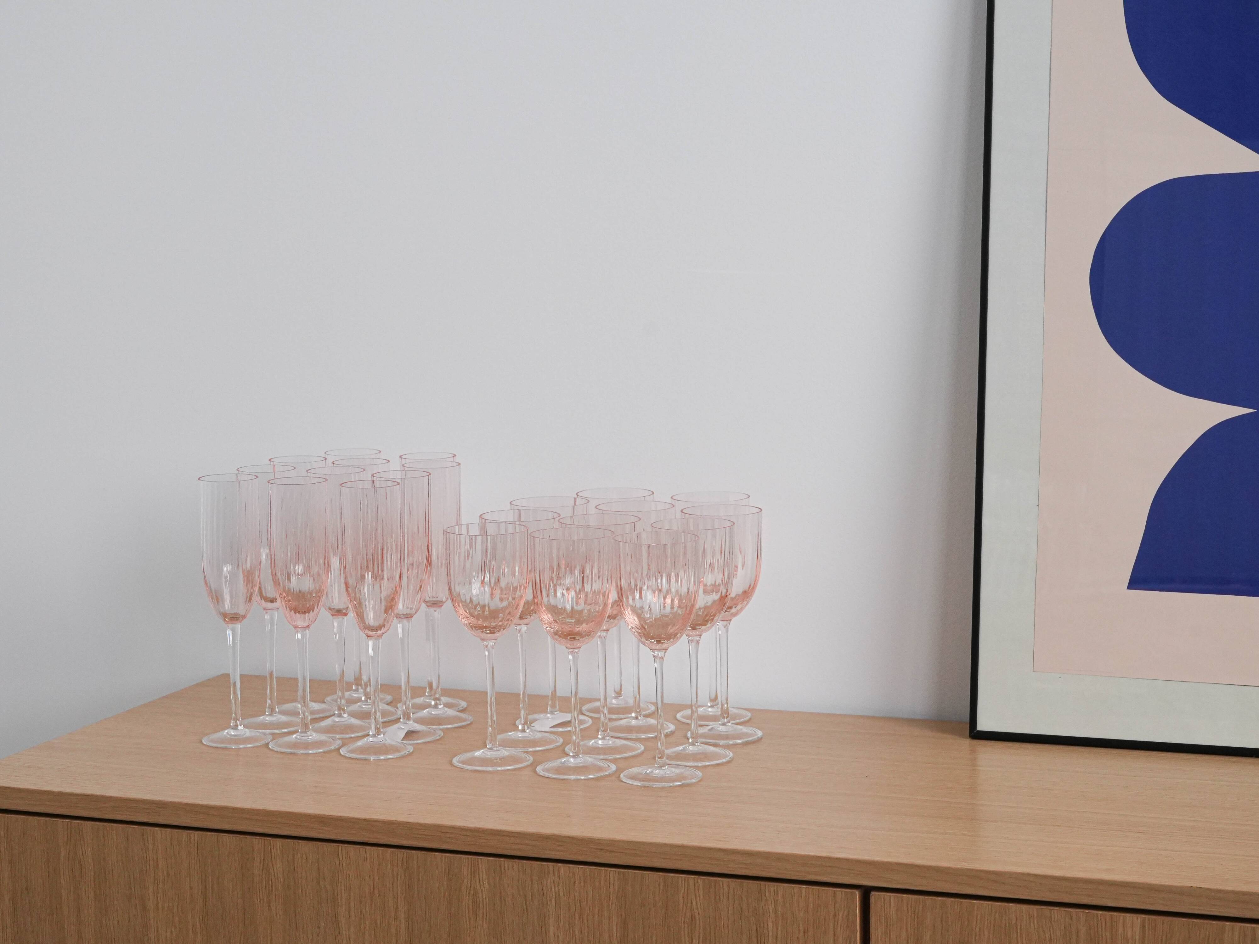 Set of wine glasses, French design, 1970s, made in France