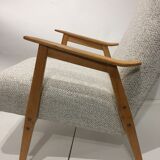 Pair of reupholstered 60s armchairs