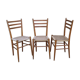 3 Scandinavian chairs seated in rope