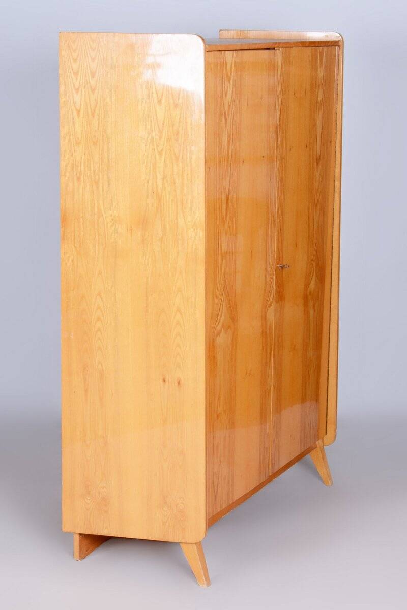 Mid-Century Modern Wardrobe in Ash by Tatra Pravenec, Czech, 1950s