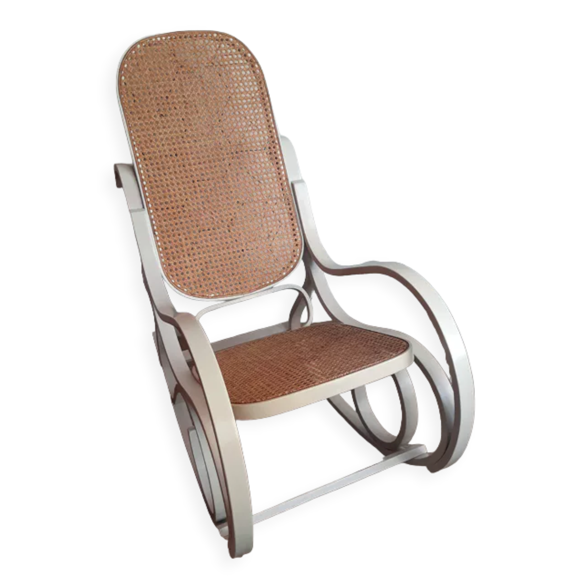 Rocking-chair "vintage" white and canning.