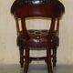 Chesterfield captain's armchair William IV in restored leather with hardwood.