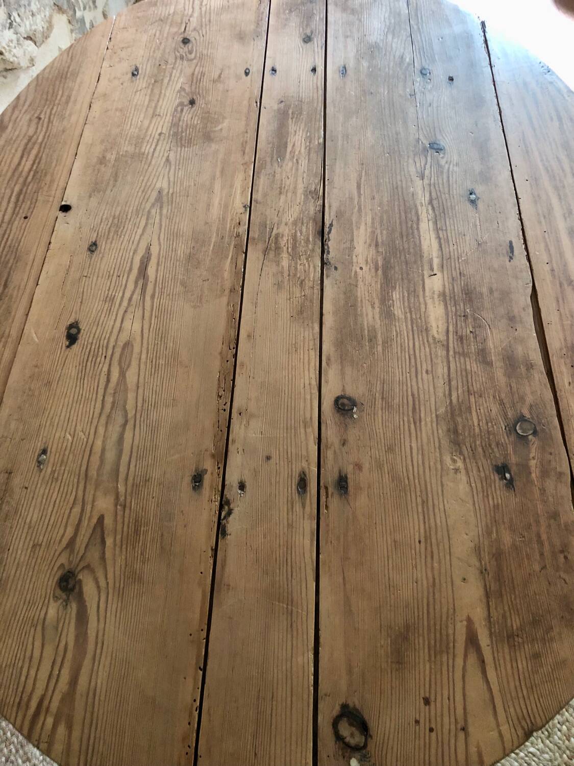 Antique round wooden table