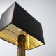 Brass table lamp with black rectangular shade by Deknudt, Belgium, 1970s