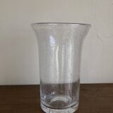 1970 XXXL vase in solid bubbled glass H33cm