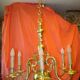 Dutch chandelier in solid bronze with 6 light arms, early 20th century.
