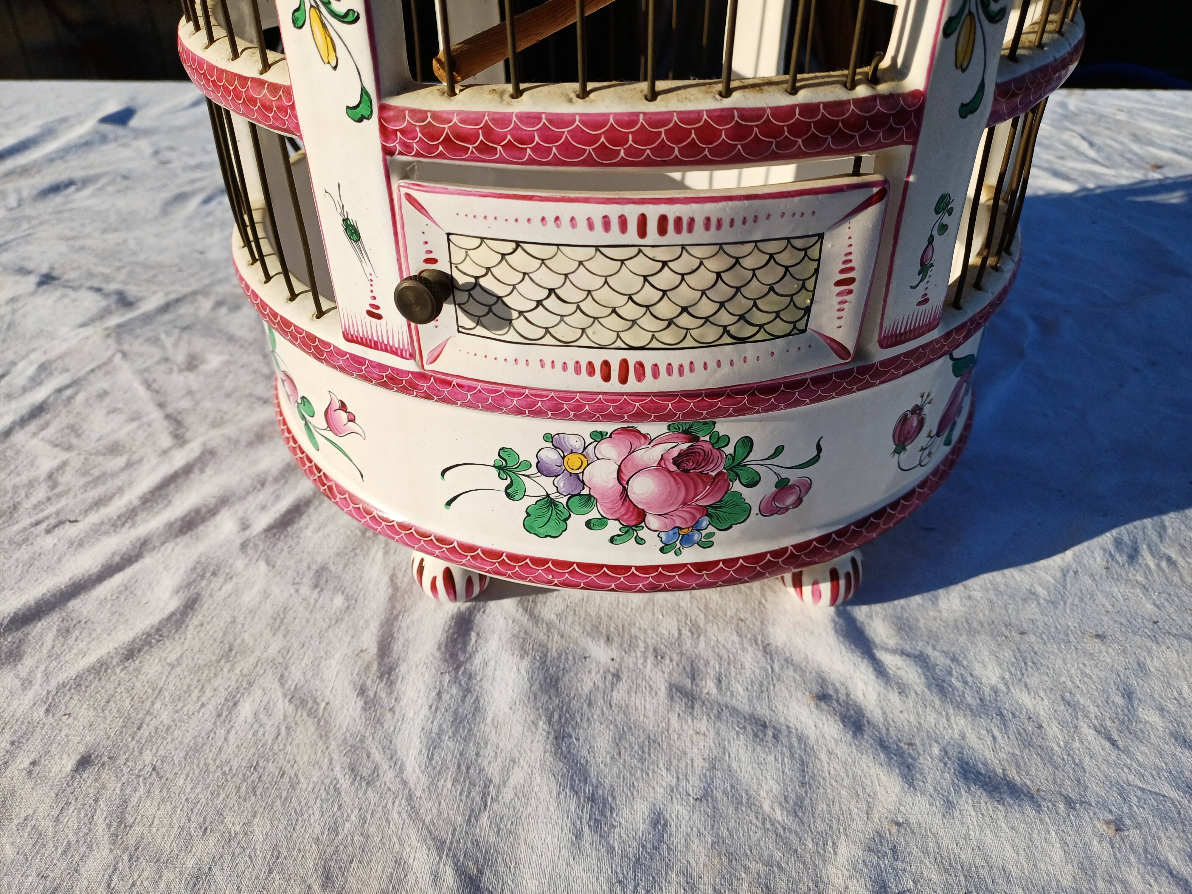 19th century bird cage in Lunéville earthenware