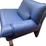 Méridienne et pouf en cuir de Nicoletti, Italie, années 1980.