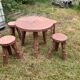 Garden furniture in 'rockery' cement