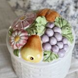 Vintage ceramic candy box with braided and slip