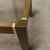 Set of 3 elm and smoked glass nesting tables 1970
