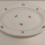 Plat ovale motifs fleurs St Amand Vintage