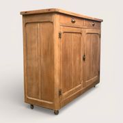 Grand Parisian buffet with billot and butterfly hinges, raw wood, 1930.