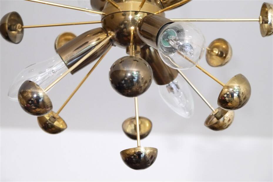 Lustre Sputnik en laiton 1970