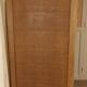 Vintage oak wardrobe with mirror with two sliding doors, France 1960s