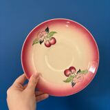 4 assiettes à dessert Longwy vintage en faïence grand feu