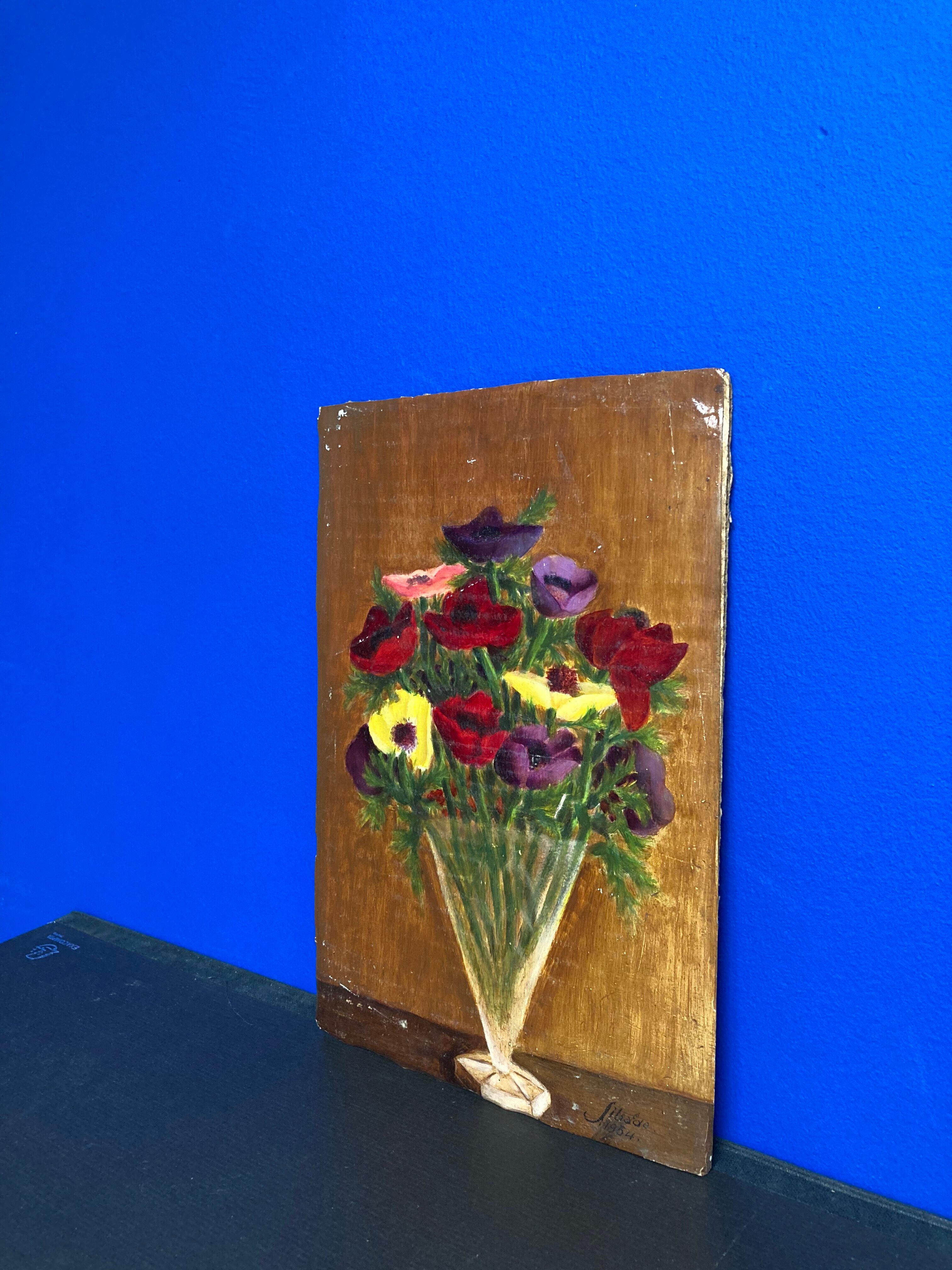 Oil on vintage panel