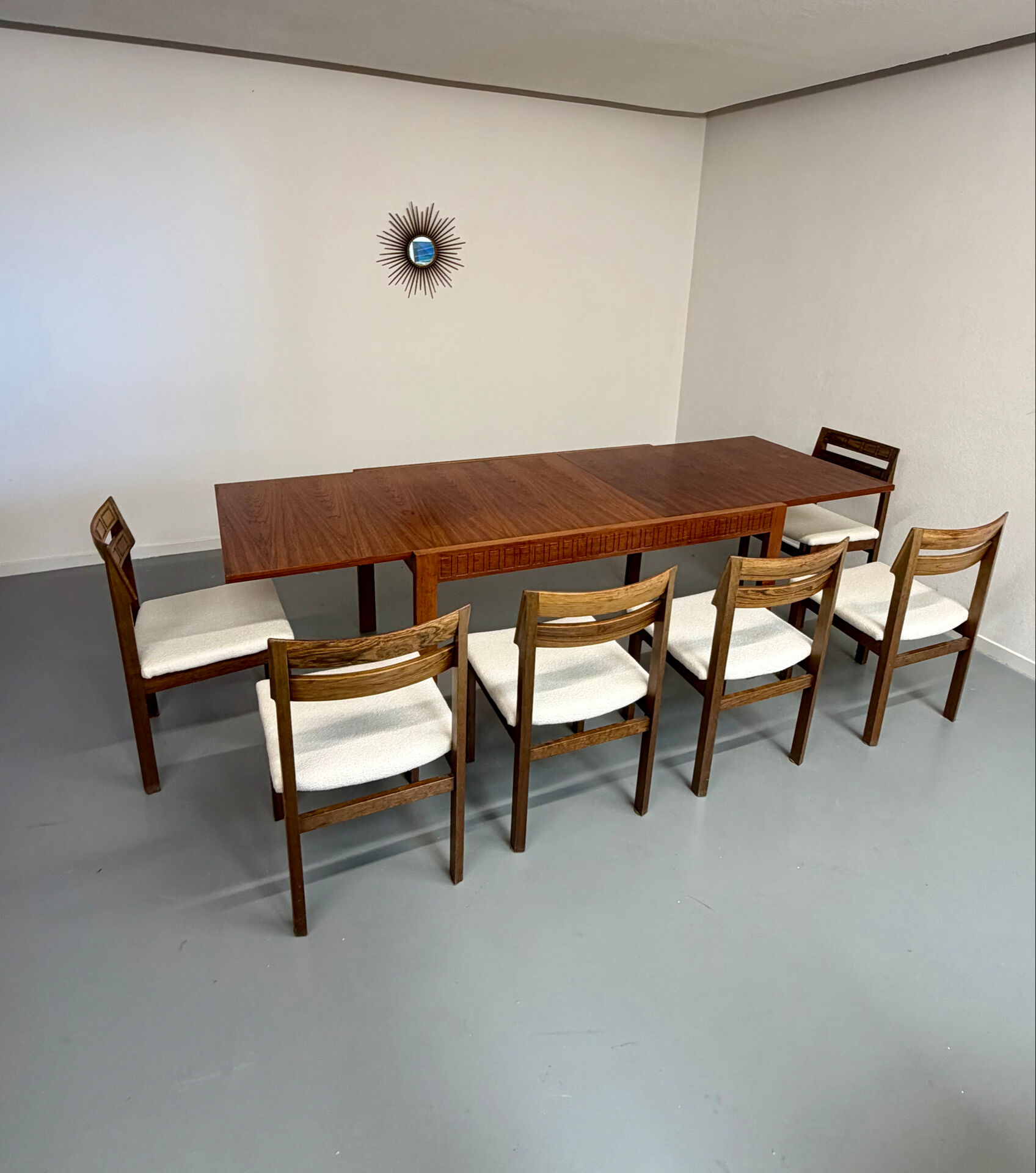 Extendable dining table Italian design 60 geometric rosewood