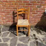 Vintage straw wood chair