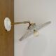Applique abat-jour vintage en opaline blanche