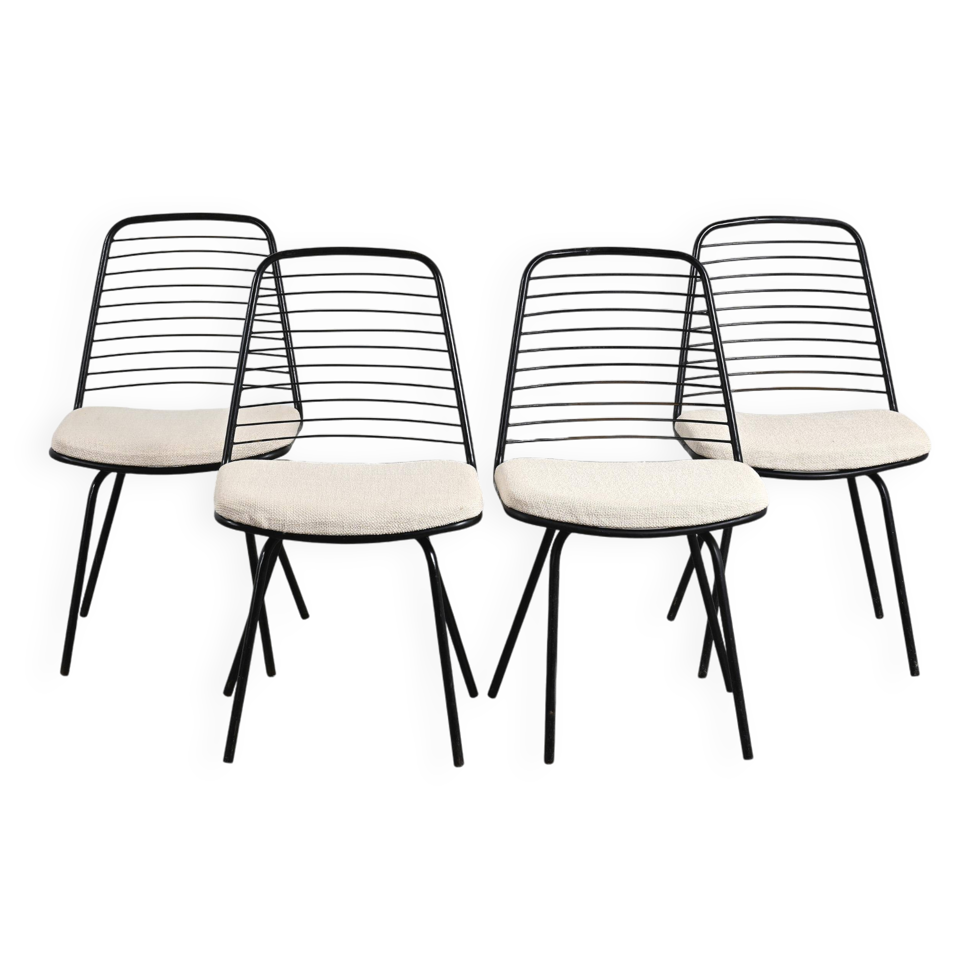 Set of four chairs by Jean-Louis Bonnant, circa 1955
