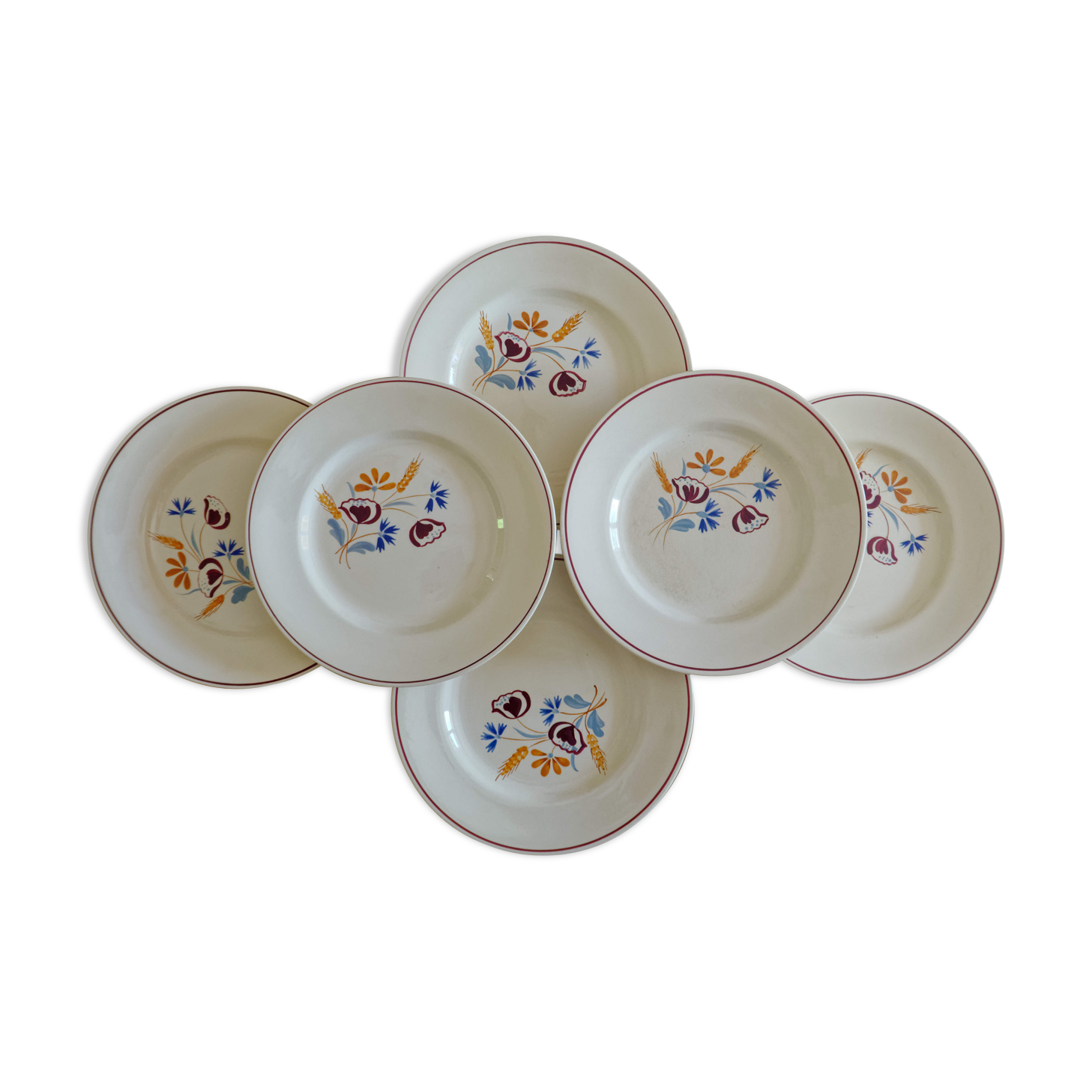 Lot 6 old plates Salins France