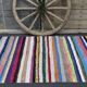 1970s Vintage Turkish Oushak Handmade Wool Cotton Blue Runner Rug 142x347