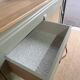 Renovated antique sideboard - blue-green, cane work and oak top