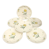 Set of 6 flat plates model embrun stamped Salins France